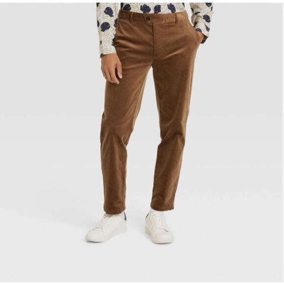 Houston White Adult Velvet Straight Trousers - Brown Medium NWT - Picture 3 of 4